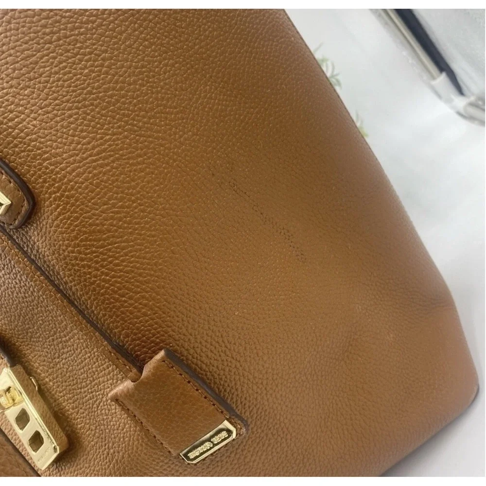 Michael Kors Karson Large Carryall Tote Saddle Luggage Leather (35T&GKRT3L)